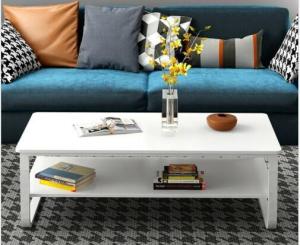 China Elegant White Contemporary Coffee Table Painted Finish Charming With Details on sale