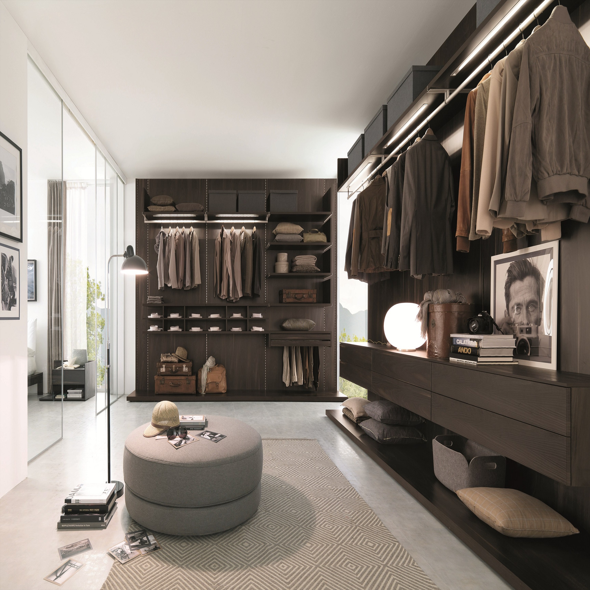 Modern Bedroom Furniture Moisture Resistance Walk-in Wardrobe for Wall Installation