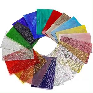Quality Decorative Art Cathedral Stained Glass Aqua Blue Stained Glass wholesale