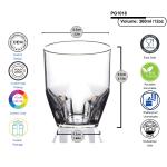 Reusable San Plastic Whisky Glasses 12oz Acrylic Drink Glasses Tumblers Flat