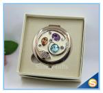 Shinny Gifts Custom Crystal Compact Mirror Handbag Small Round Shape Makeup