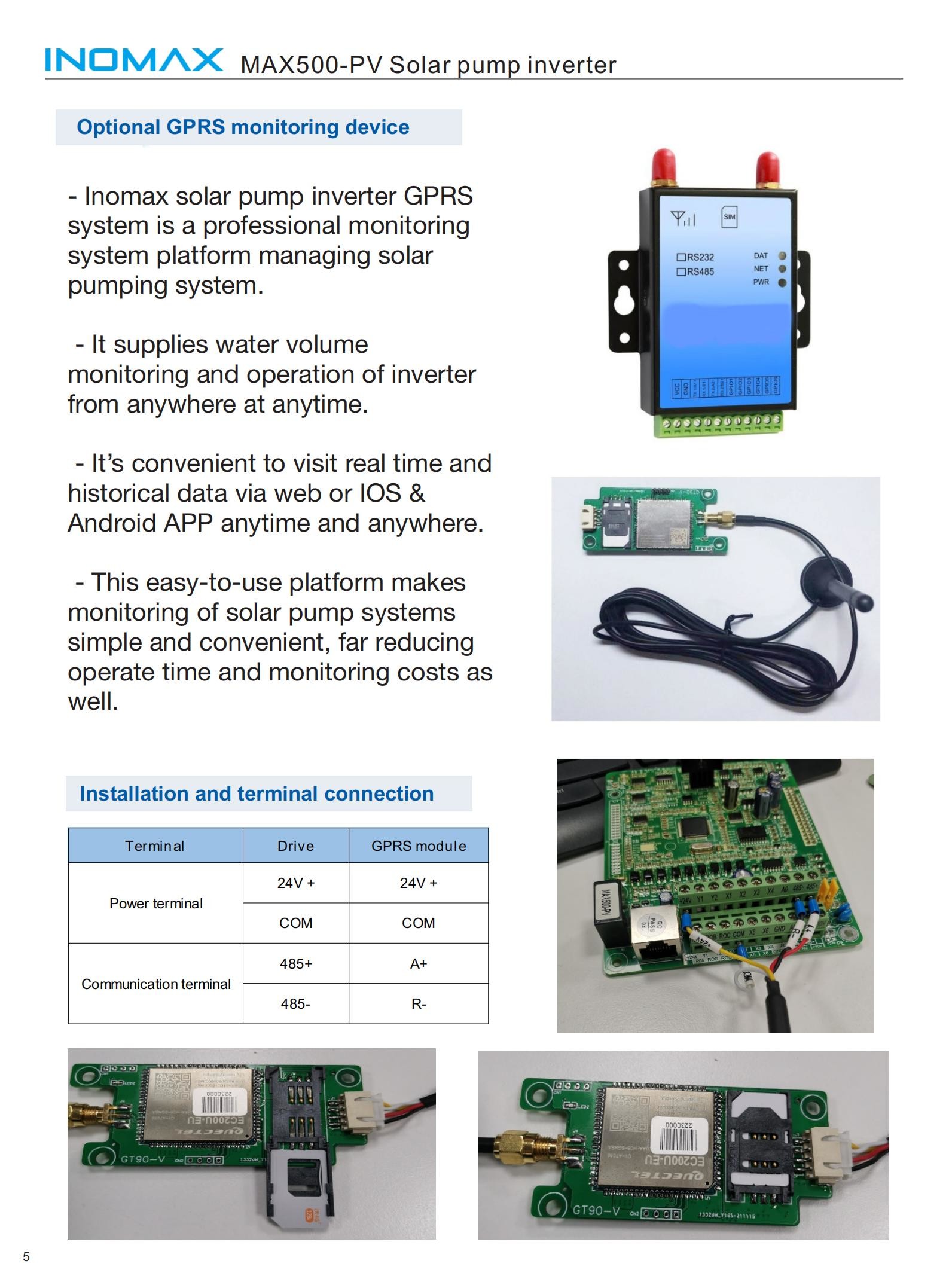 Water Pump 2.2 Kw Solar Inverter Soft start with over current Protection