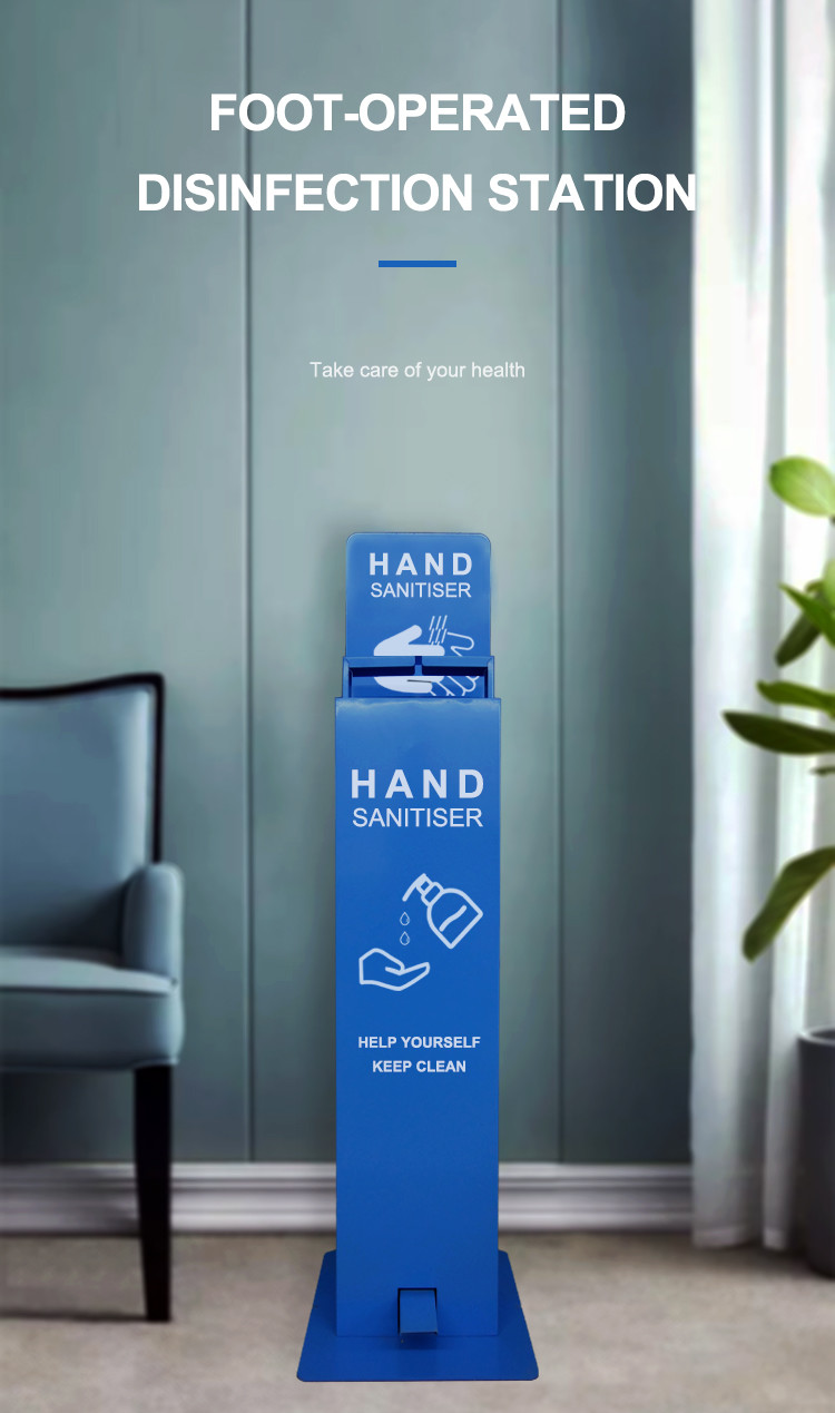 5L Foot Pedal Activated Hand Sanitizer Dispenser Metal Floor Sanitiser Stand