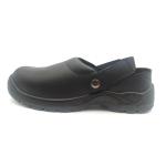 Black Steel Toe Kitchen Shoes Unisex Restaurant Work Shoes Non Slip Clean Easy