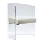 CE White Acrylic Frame Leather Cushion Chair Defaico Furniture