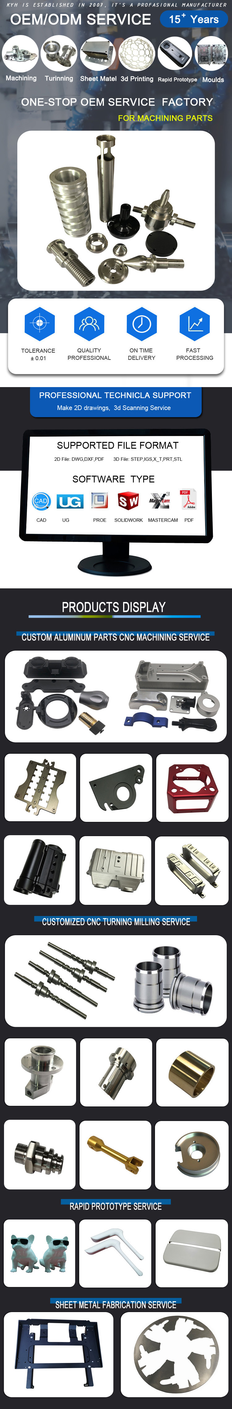 Ra3.2 CNC Machining Service Aluminium Anodizing Rapid Prototype Machined Parts