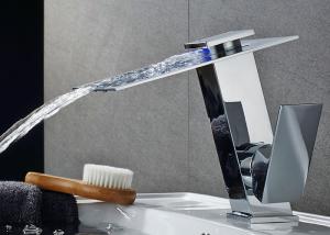 Quality Chrome Finished Bathroom Basin Faucets LED Color Sensor Basin Mixer Tap ROVATE wholesale