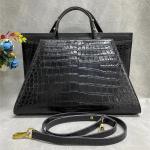 Authentic Crocodile Belly Skin OL Lady Large Working Purse Female Handbag