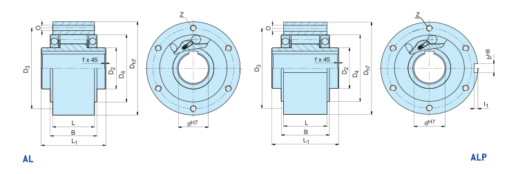 AL50 One Way Freewheel GCr15 Roller Bearing Steel