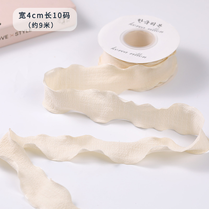 40mm Valentine'S Colored Jute Ribbon Linen Wrinkle Edge Jute Lattice Ribbon