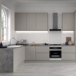 Eco-Friendly Navy Blue Kitchen Cabinet with Wall Mounted Unit and Acrylic Door