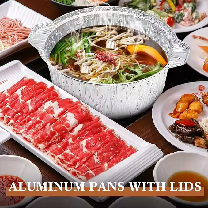 Round Disposable Aluminum Containers 4300ML Capacity For Customer Requirements