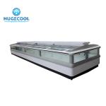Glass Door Supermarket Island Freezer Unique Evaporator Coil Design