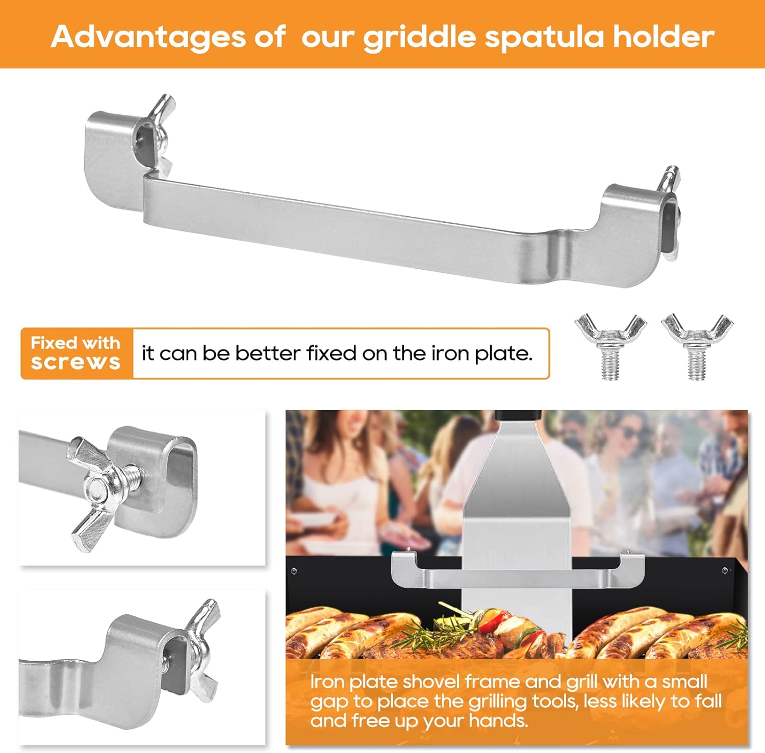 High Carbon Steel Griddle Spatula Holder Perfect for Blackstone Griddle Outdoor Grilling
