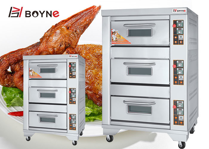 Commercial Quality High Temperature Three Deck Three Tray Gas Bakery Oven