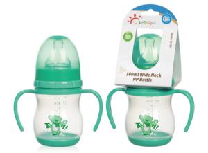 Quality 6oz 160ml Food Grade Wide Neck Arc Polypropylene Baby Bottles wholesale