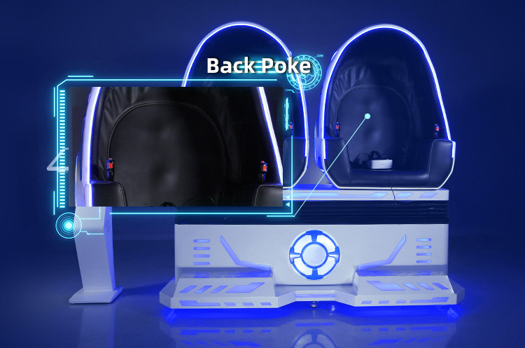 Amusement 9D Virtual Reality Egg Chair 3 DOF Two Player Simulator With Back Poke