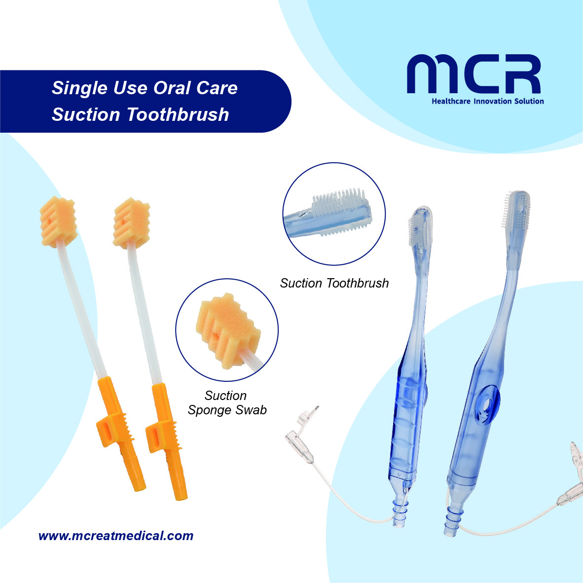 Disposable Oral Care Suction Toothbrush For Wound Care