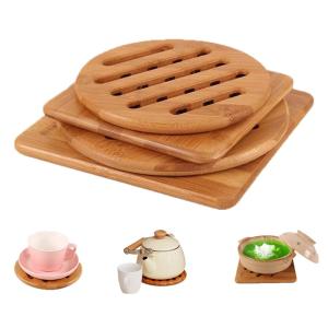 Quality High Durability Bamboo Office Supplies Bamboo Coaster Coaster Holder Easy Cleaning wholesale