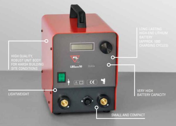 LBSaccu 50S Battery Powered Stud Welding Unit, Capacitor Discharge Stud Welding
