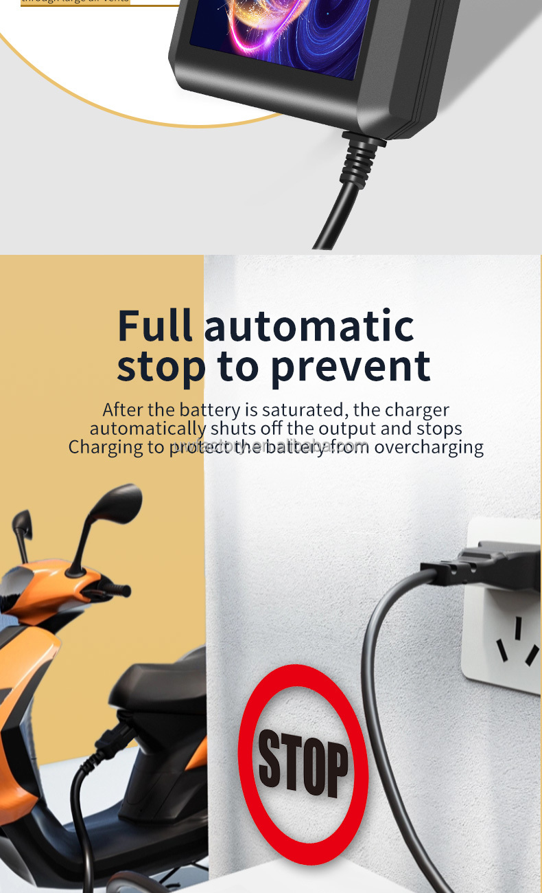 Electric Vehicle Scooter Lead Acid Battery Charger Eu Au Uk Jp 48v 60v 72v 12ah 20ah 32ah 6 Lamps Bicycle Tricycle E-bike