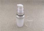 White Acrylic Dispenser Bottles , Straight Round Airless Lotion Pump Bottles