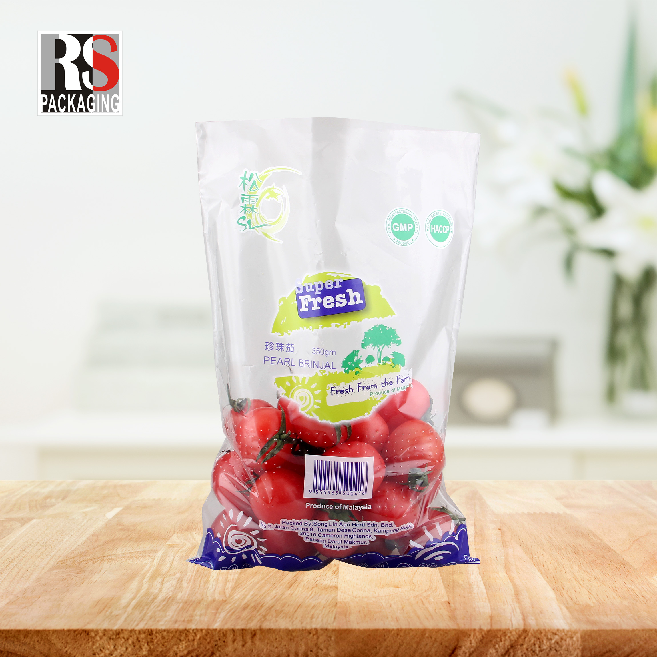 OPP Laminated Poly Bag Micro Perforated Anti Fogging Plastic Bags Custom Printed