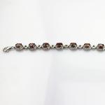 Sterling Silver 5x7mm Oval Amethyst Cubic Zircon Tennis Bracelet(B06PURPLE)