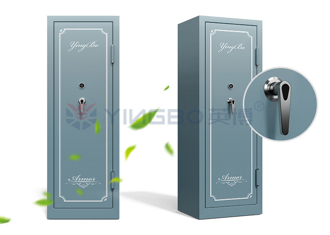 Haze Blue Color Design Gun Safe Box Key Lock For Security