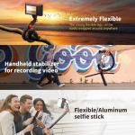 Flexible Tripod, Travel Monopod Waterproof Foot with Binocular Stand Holder &