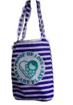 Foldable Nylon Storage Bags Color Fashion Strips Handy Grocery Shopping Bag