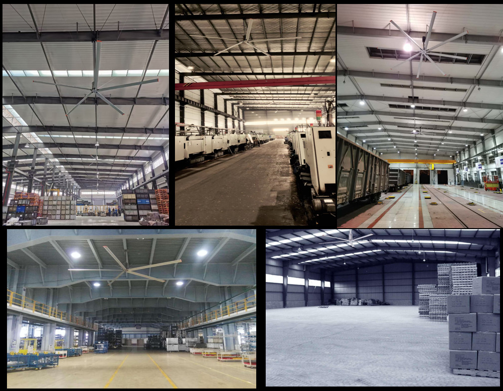 7.3m Low Noise High Volume Industrial Ceiling Fans Big Air Industrial Fan