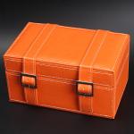 PU Wrapped Wooden Watch Storage Box , High Grade Personalized Mens Watch Box