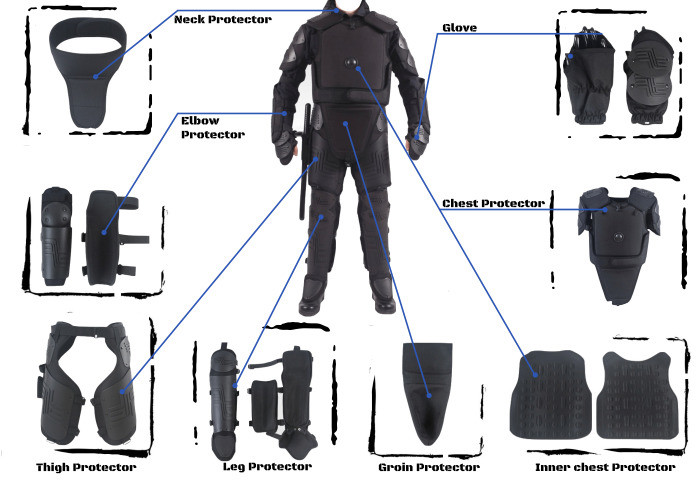 Security Anti Riot Armour Anti - Impact Fire Retardant Material For Incendiary Attacks