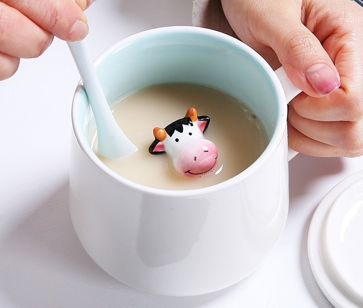 13.5x8.5x8cm Single Layer 3D Plain Porcelain Mugs