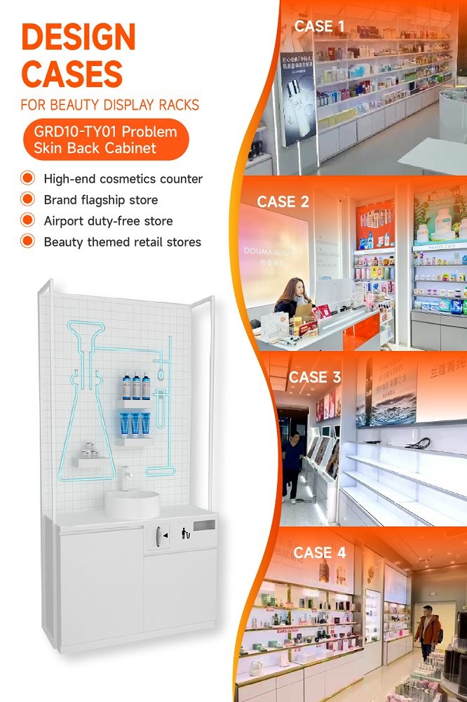 GDR10-TY01 Retail Store Display with Blue LED Light Strips and 5mm Ultra-clear Glass Tabletop for Branded Specialty Stores