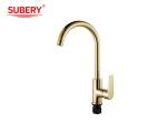 Single Lever Kitchen Sink Faucets Golden Brass Cold And Hot OEM