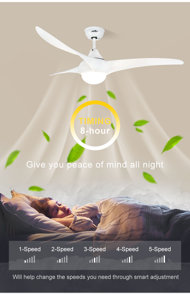 Modern Design Style Energy-Saving Remote Control LED Ceiling Fan with Metal Lamp Body