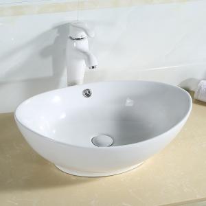Quality Resistant To Heat Counter Top Bathroom Sink Chipping Scratch Wash Basin Oval Shape wholesale