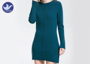 Quality Acrylic Cotton Womens Knitted Dresses , Long Sleeve Knitted Jumper Dress Mini Casual Style wholesale
