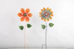 Handcrafted Metal Outdoor Garden Decorations Durable Flower Inserts Customizable