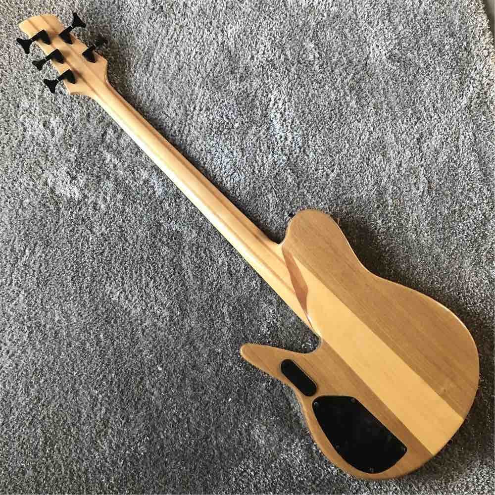 Factory Custom Factory 5 strings Wood color Whole body Butterflys electric bass Black metal hardware