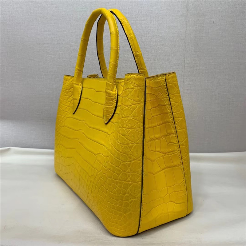 Authentic Crocodile Belly Skin Women Totes Purse Female Handbag Genuine Alligator Leather OL Lady Large Shoulder Bag