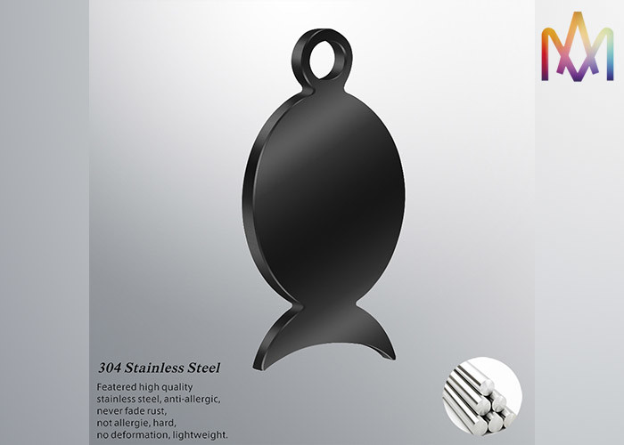 Plated SS Black Fish Shaped Pendant OEM ODM Supported