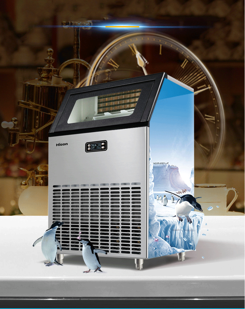Stainless Steel Commercial Ice Cube Makers for Home Other 220V/50-60Hz Ice Block Maker Machine 120kg 24h Other Compressor