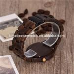 Black sandal quartz movement wood watch cheap price good quality timekeeper men