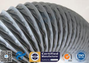 Quality PVC Coated Fiberglass Fabric Flexible Air Duct Grey Waterproof 200MM 5M 260℃ wholesale
