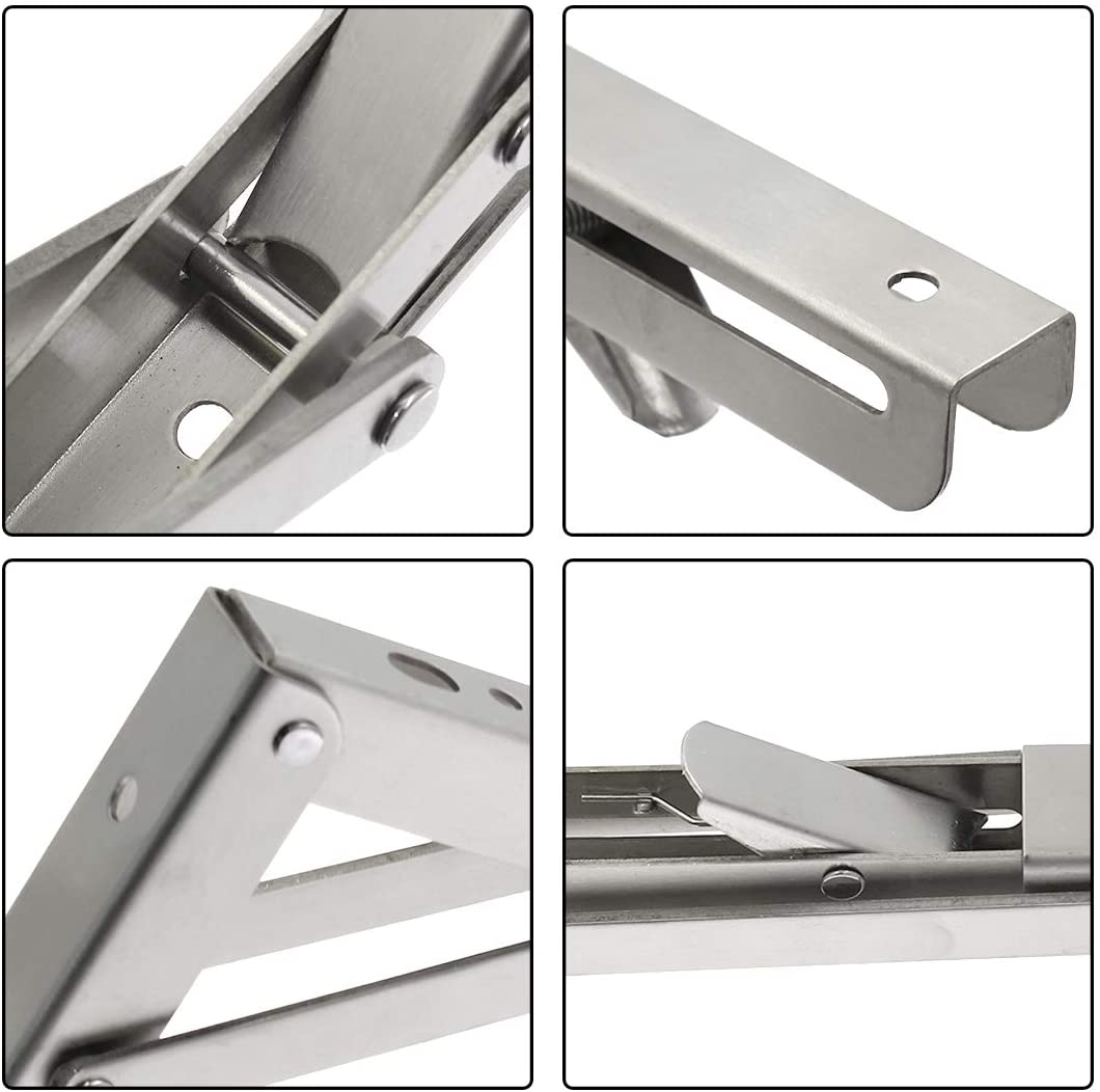 Nonstandard Stainless Steel L Angle Bracket 90 Degree Folding Shelf Bracket for Table