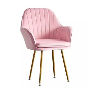 Quality Antirust Pink Stainless Steel Frame Chairs 47cm Width Simple Dining Room Chairs wholesale