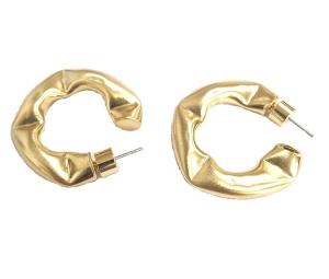 Quality Customize Thick Brass Hoop Earrings Polished Small Brass Hoop Earrings wholesale